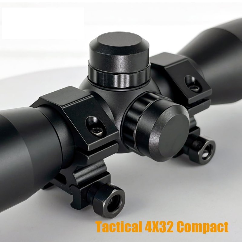 Tactical 4X32 Compact Riflescope - Mil Dot Reticle for Precision Hunting | Adjustable Rail Mounts