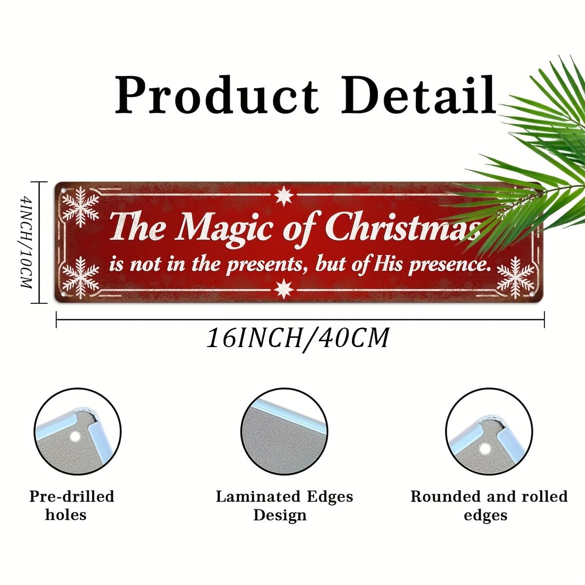 The Magic of Christmas Metal Sign Christmas Wall Art Wall Decor for Home, Living Room, Winter Decorative Signs & Plaques 4x16 Inch