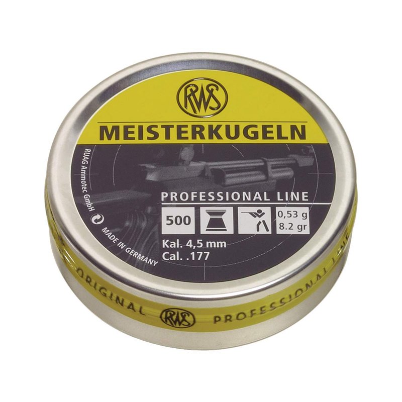 RWS Meisterkugeln Rifle .177 Cal, 8.2 Grains, Wadcutter, 500ct