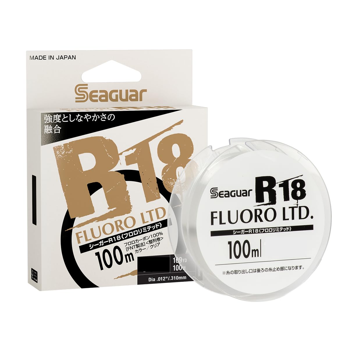 Seaguar Fluorocarbon Fishing Line JDM R18 Fluoro Ltd. 109yd, 5LB, Clear - 05RFL109