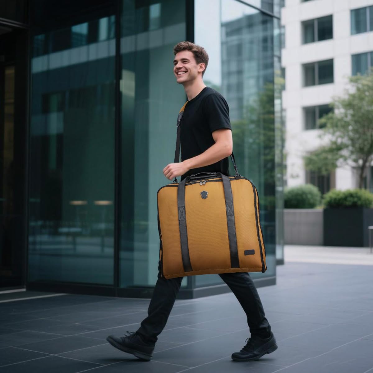 WELKINLAND 2-Suit Carry On Garment Bag for Travel, 30-L Suits Holder Travel Bag, 8-Pocket Garment Bag for Men, Wrinkle-Free Travel Garment Bags for Suits, Durable Suit Carrier Garment Travel Bag