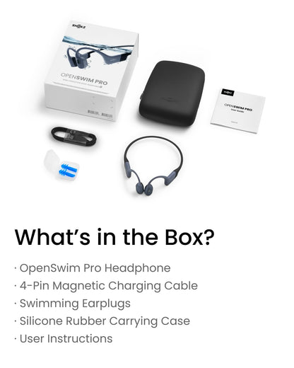 SHOKZ OpenSwim Pro - Open-Ear Bluetooth & MP3 Bone Conduction Sport Headphones, Swimming Headphones, IP68 Waterproof, Grey
