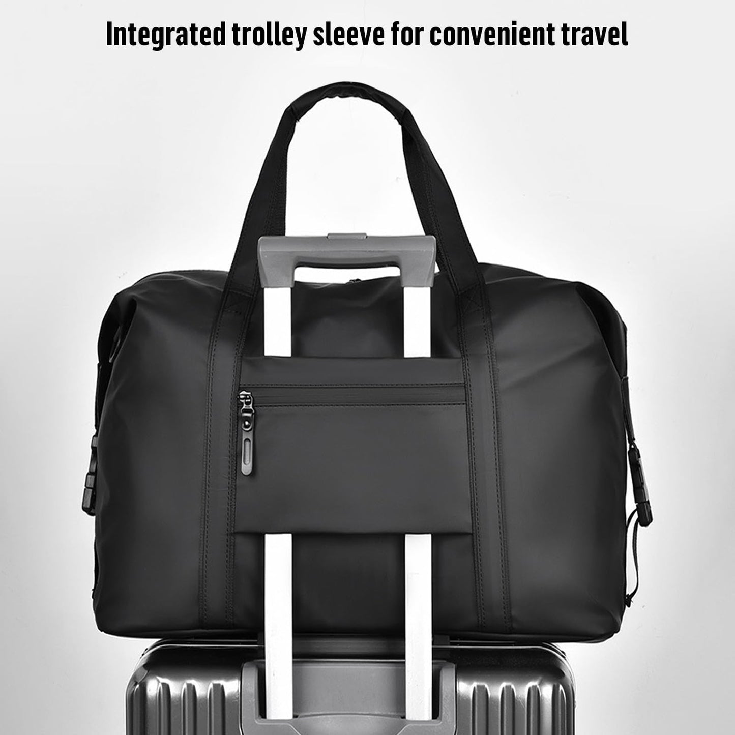 SZDPC Travel Duffle Bag for Spirit Airlines Personal Item Bag 18x14x8, PU Leather Carry on Tote Bag with Shoulder Strap, Weekender Bag for Men and Women