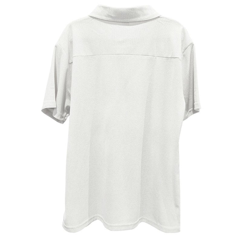 Men's Polo Shirts Short Sleeve Slim Fit Zip T-Shirts for Sports Golf Tennis Workout Henley Neck Tees Tops White