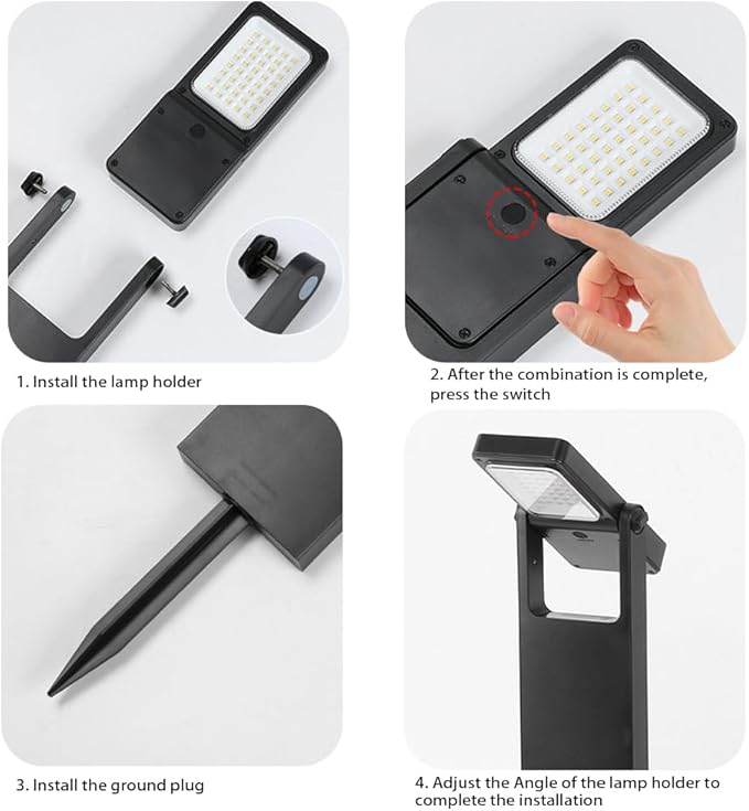 Outdoor Solar Garden Light, Solar Powered Landscape Spot Light with IP65 Waterproof, 2 Lighting Modes Pathway Decorative Light for Yard Lighting