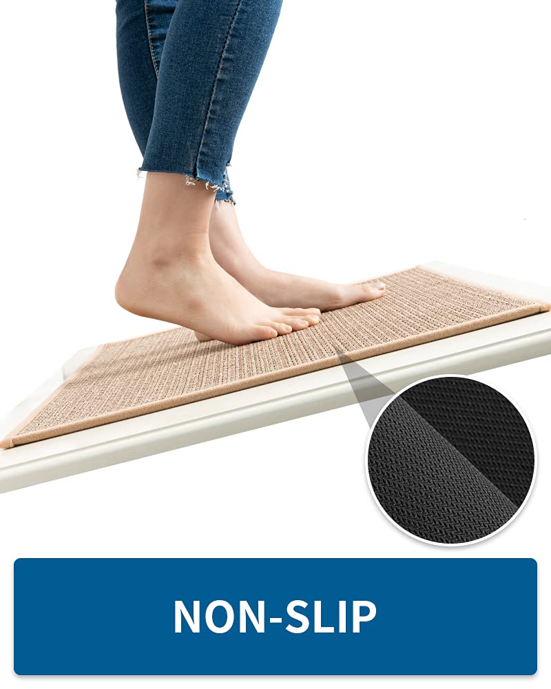 MontVoo Kitchen Rugs and Mats Non Skid Washable, Absorbent Runner Rugs for Kitchen, Front of Sink, Kitchen Mats for Floor (Beige, 20"x32")