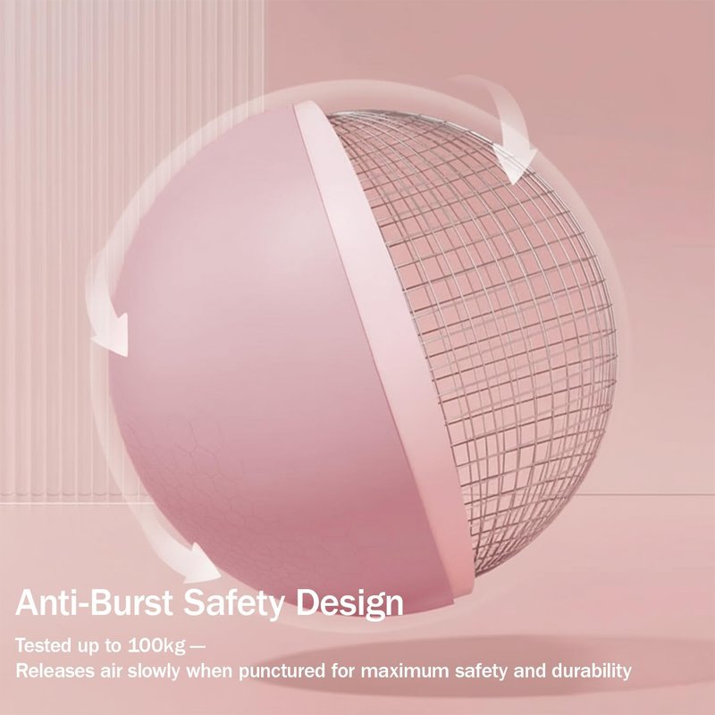Mini Pilates Exercise Ball - 9 Inch Anti-Burst Stability Ball for Fitness, Stretching & Core Strength | Pink