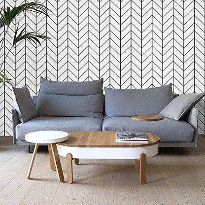 LXCREAT Black and White Peel and Stick Wallpaper for Laundry Forgiving Removable Stripes Contact Paper 17.71" X 118" Self Stick Wall Paper Peel and Modern Vinyl for Bedroom