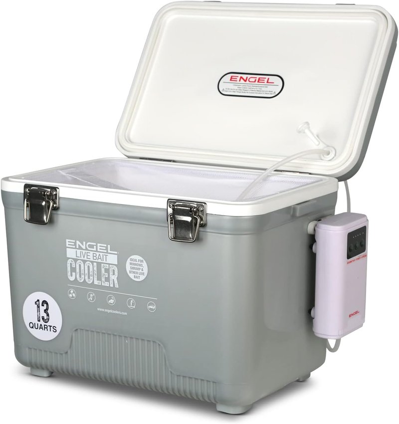 ENGEL Live Bait Cooler PRO - Portable Fishing Minnow Bucket with Rechargeable Aerator | 30 Quart Capacity