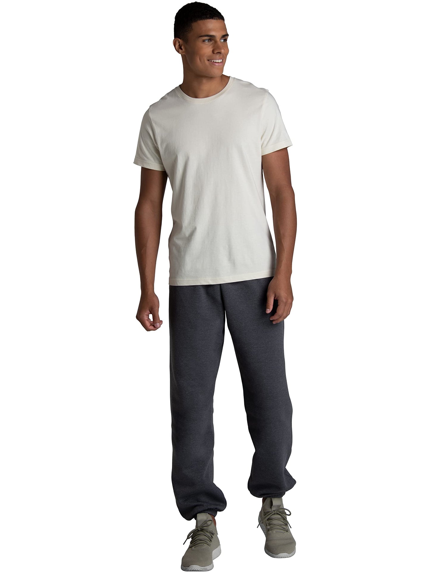 Fruit of the Loom Men's Crafted Comfort Fleece Sweatshirts, Hoodies, & Sweatpants, Super Soft Cotton Blend, Sweatpants - Charcoal Heather, Medium