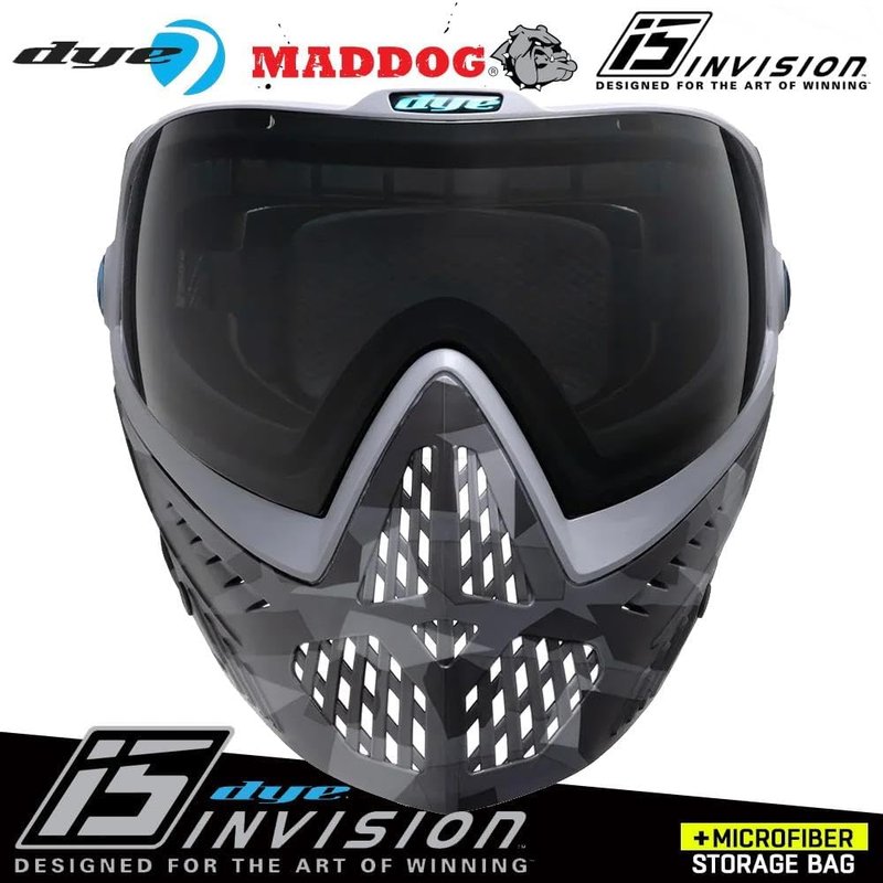 Maddog Dye i5 Thermal Anti-Fog Paintball Mask - Safety Certified Goggle System with Microfiber Bag