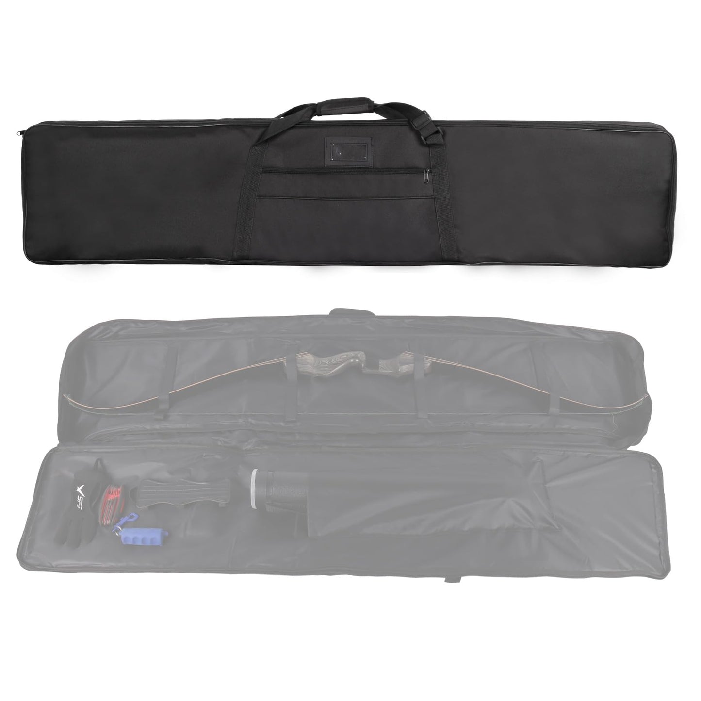 SPG Archery Recurve Bow Case for Longbow and Traditional Bow, 2 Sizes Longbow Bag Full Length Traditional Recurve Bow Cases for Youth and Adults with Pocket to Store Arrow Quiver (59 Inch)