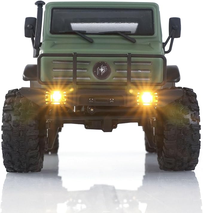 CR18P V3 THunter 1/18 RC Climbing Car 2.4G Wireless Control 4WD Rock Crawler Car Brushless Motor ESC RTR LED Lights Hobby Grade Model for Adult(Matte Green)