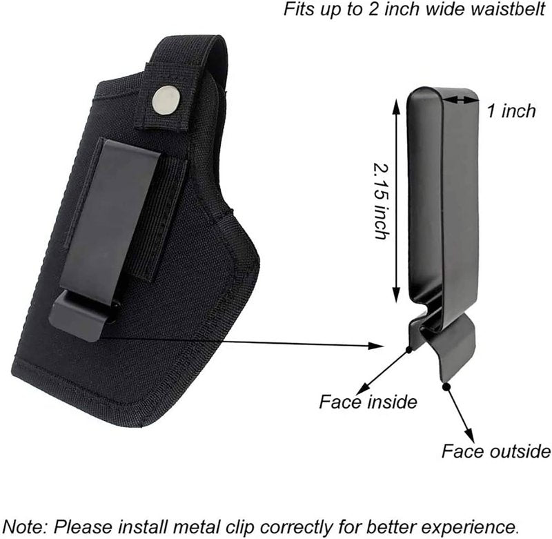 Concealed Carry Holster - IWB/OWB Metal Clip for Airsoft Pistols | Right & Left-Hand Draw Options