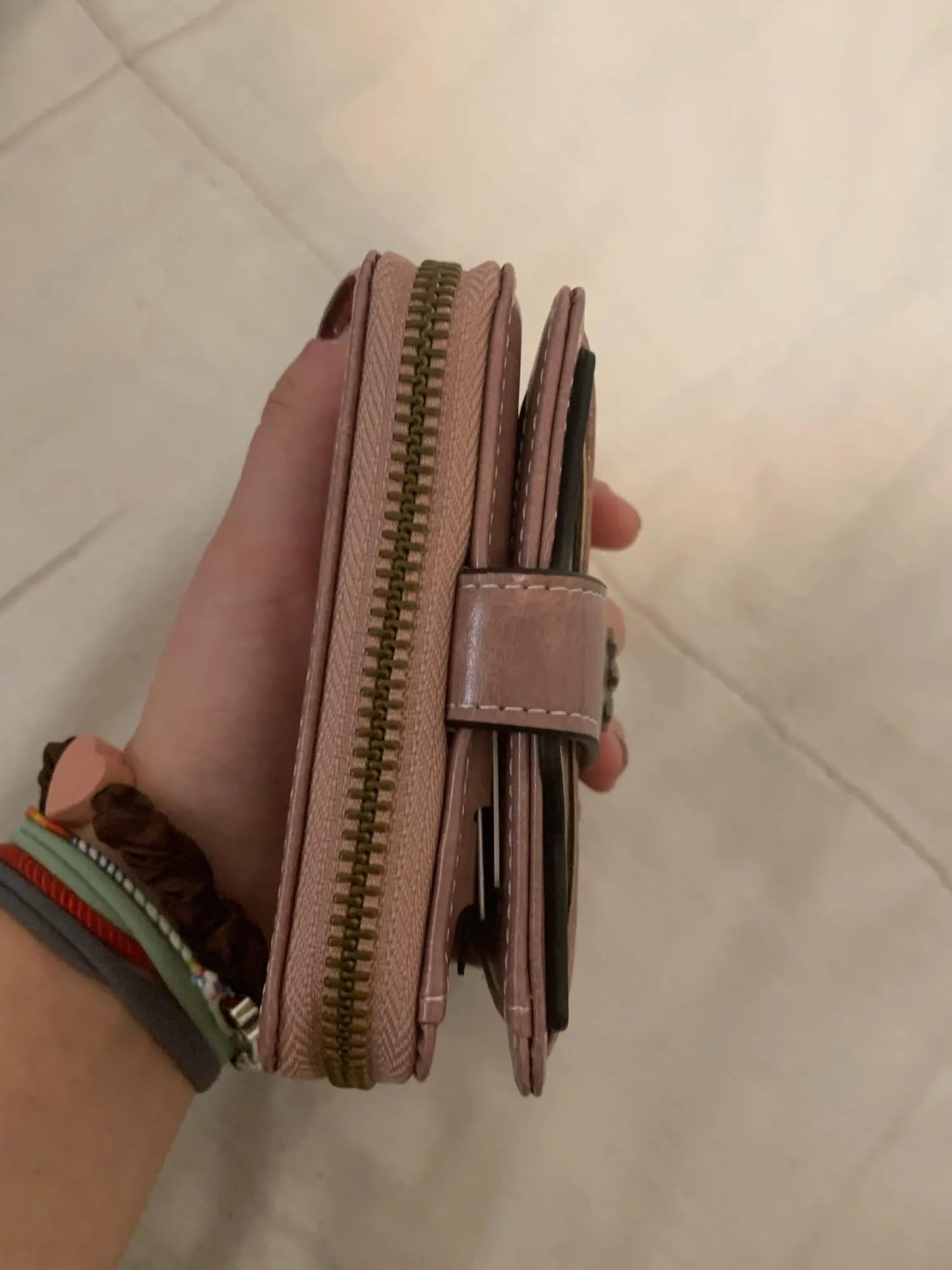 Plinvo Small Vintage Genuine Leather Wallet for Women Bifold Zip Coin Pocket Goth Style Mini Purse Red (Brown1)