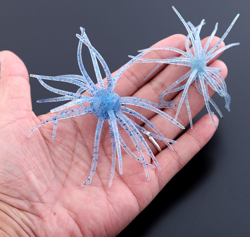 Cuoyuqie 3 pcs Fishing Sea Urchin Lures 9g Silicone Worm Silicone Worm Lure TPE Freshwater Bass Urchin BFS Fishing Lure