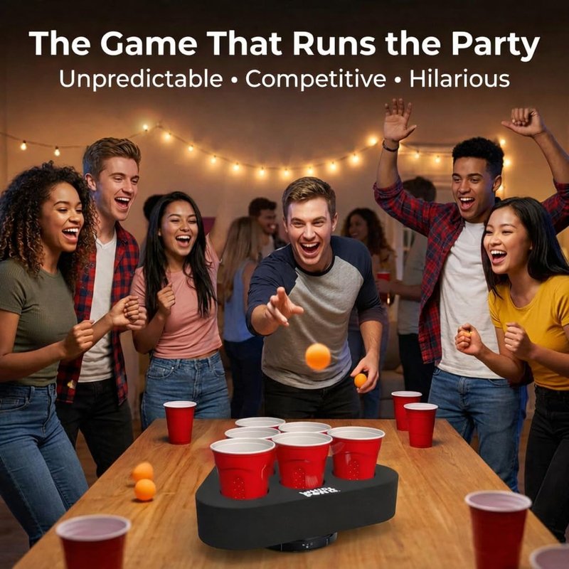Whirl Pong – The Spinning Cup Pong Game | Rechargeable Rotating Party Game Set | Ultimate College Party, Tailgate & Family Game | Cup Pong Reinvented