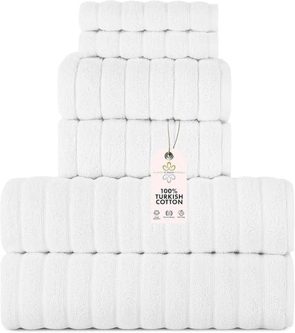 Classic Turkish Towels CTT Luxury 6 Piece Towel Set, 100% Turkish Cotton