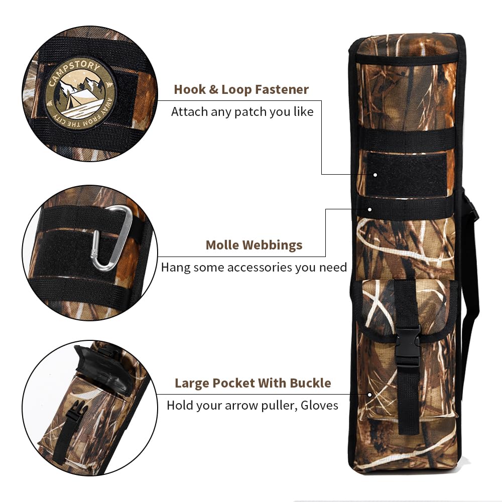 PSKOOK Archery Lightweight Back Arrow Quiver, Adjustable Quivers for Arrows with Molle System Shoulder Arrows Holder Hanged Target Shooting Quiver for Bow Hunting & Target Practice