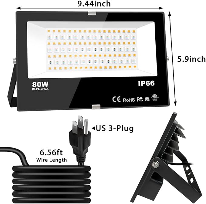 MELPO LED Flood Light Outdoor 800W Equivalent 8000LM Smart RGB Landscape Lighting with APP Control, DIY Scenes - Timing - Warm White 2700K - Color Changing Uplight, IP66 Waterproof US Plug (4Pack)