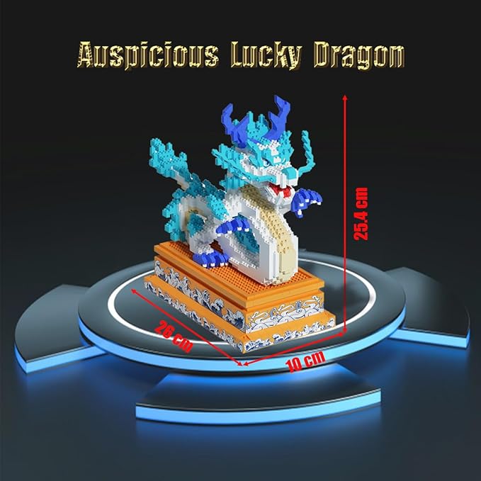 Dragon Series Auspicious Lucky Dragon Micro Building Blocks Set (2020PiecesBase with Storage Function)-Toys Gifts for Kid and Adult