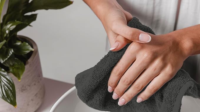 Avalon Towels Cotton Washcloths – Size 12x12 Inches, 100% Ring Spun Cotton
