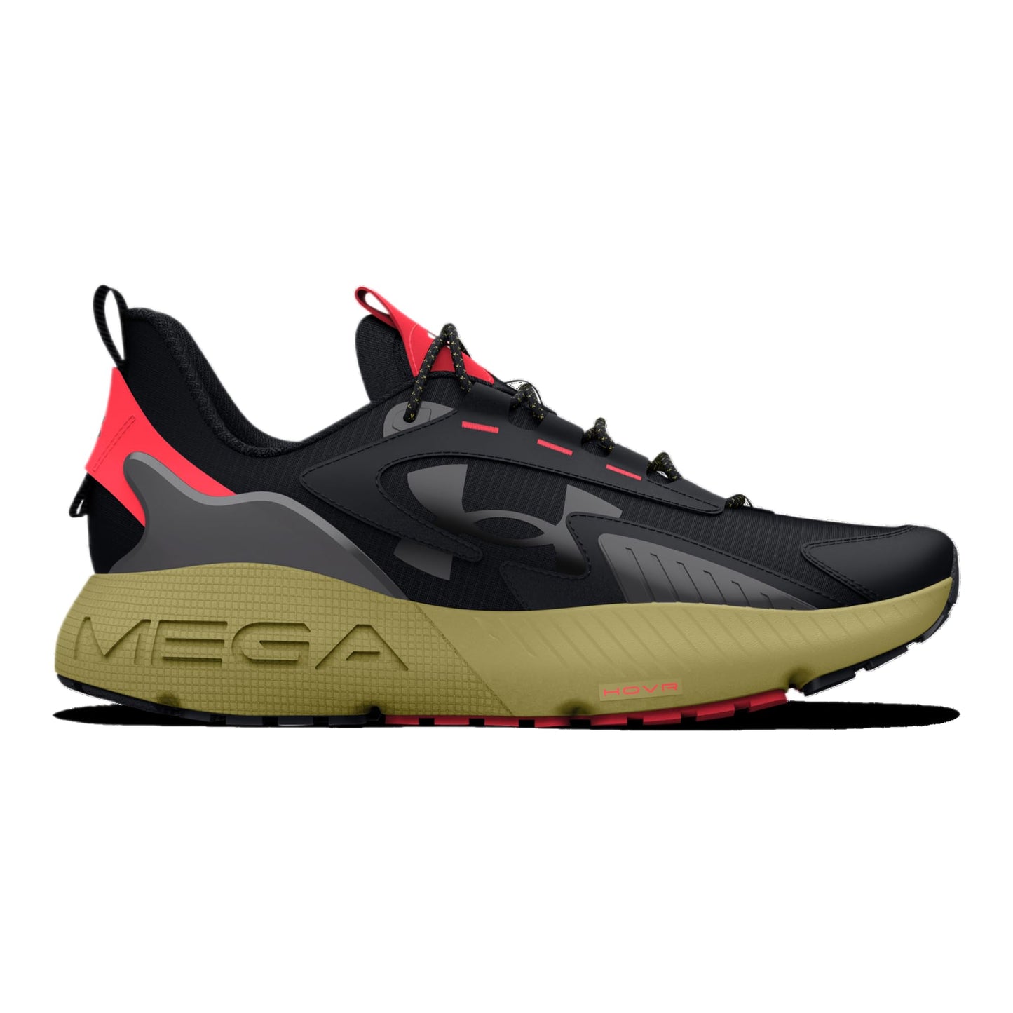 Under Armour Men's UA HOVR Mega 2 MVMNT Sportstyle Shoes Athletic Sneakers (Black/Grey/Green/002, US Footwear Size System, Adult, Men, Numeric, Medium, 8.5)