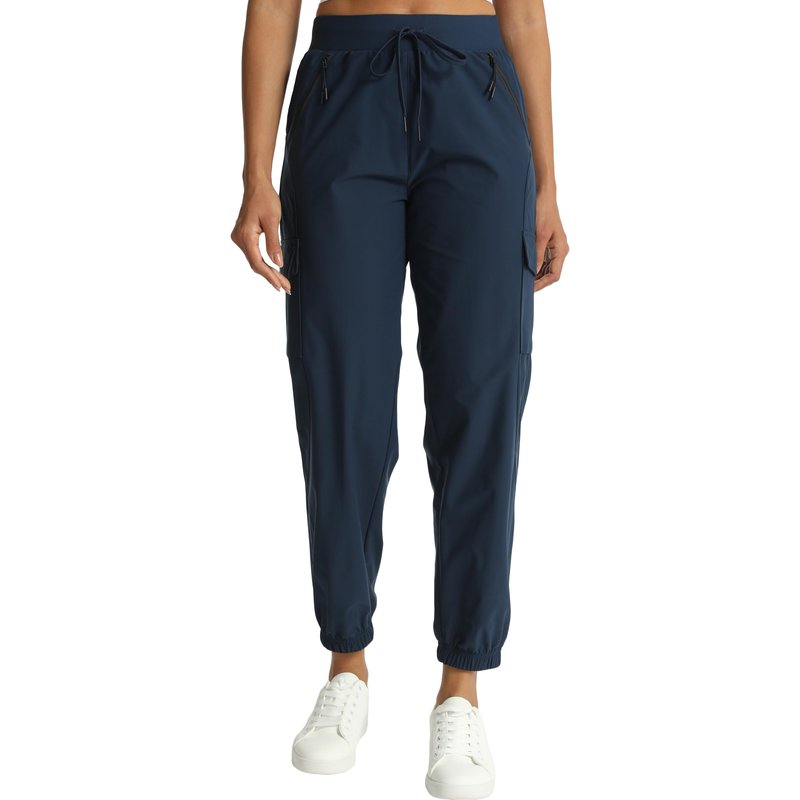 Rrosseyz Women's Cargo Pants with Pockets-Lightweight Quick Dry Water Resistant Hiking Pants for Travel Casual Athletic and Outdoor(Dark Blue,L)
