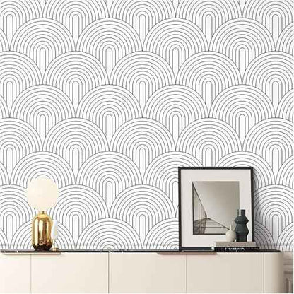 Floralplus Peel and Stick Modern Wallpaper Black Contact Paper for Shelf Liner Kitchen Renter Friendly Wallpaper for Bathroom Vinyl Textured Contact Paper for Home Decor 17.7 x 118 in