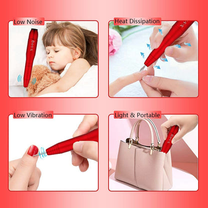 Portable Electric Nail Drill Machine, Professional 20000 RPM USB Manicure Pedicure Drills for Acrylic Nails Gel Polishing Shape Tools