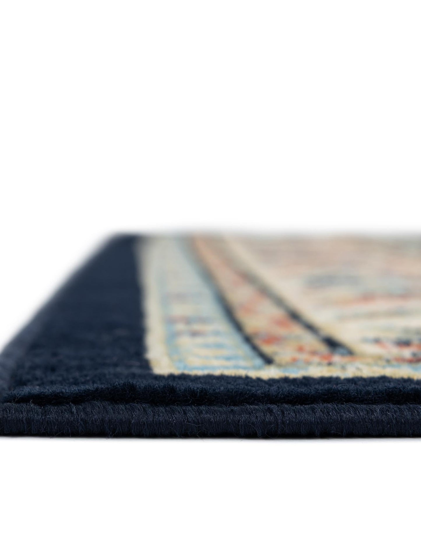 Unique Loom Sialk Hill Collection Area Rug - Washington (4' 1" x 6' 1" Rectangle, Navy Blue/ Cream)