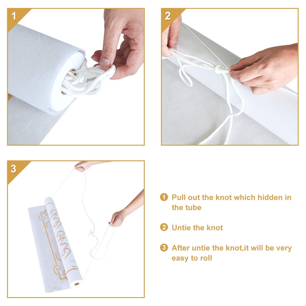 SinoArts Wedding Ceremony Decorations Aisle Runner,100ft X3ft,Polyester Paper Convenient for Outdoor and Indoor (Gold Print)
