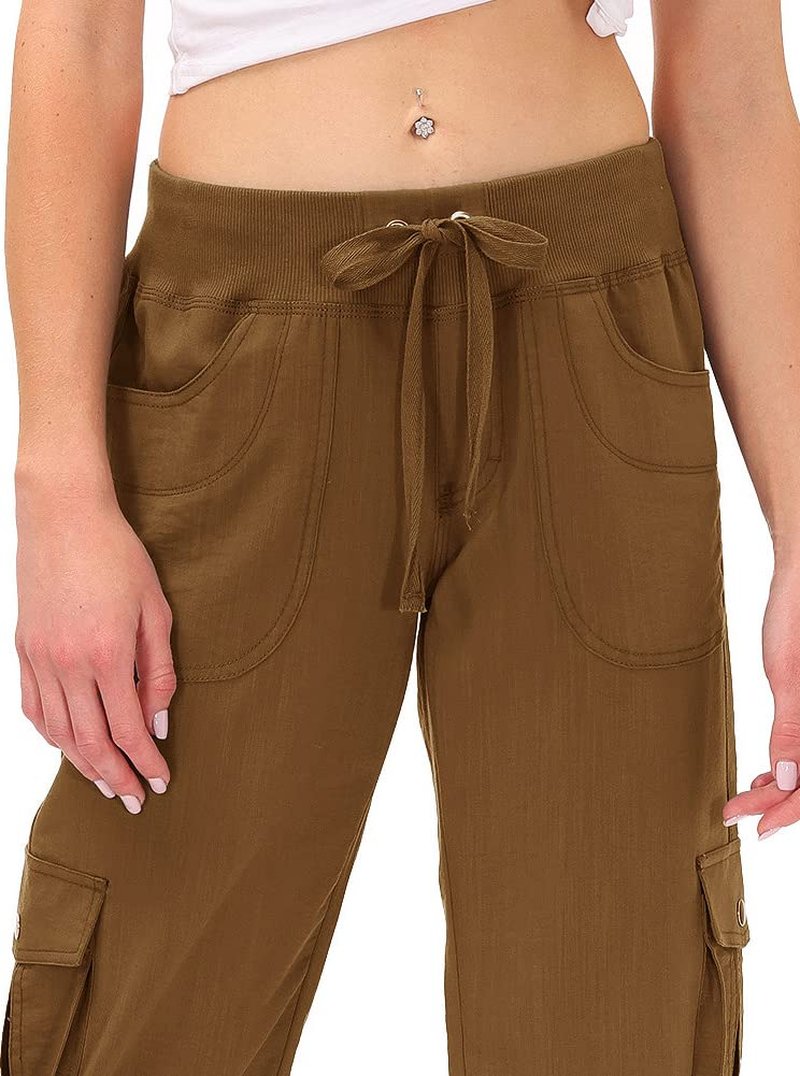 Womens Hiking Cargo Shorts Dry Fit Stretch Athletic Shorts with Pockets Yellow 1