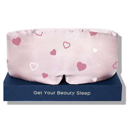 Silk Sleep Mask for Women Men, Mulberry Silk Eye Sleeping Mask & Blindfold with Adjustable Velcro Strap, Blackout Eye Cover for Sleep Travel Yoga Nap, Large Size, Black