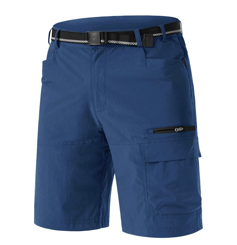 TACVASEN Mens Hiking Cargo Shorts Casual Golf Dress Shorts Hiking Lightweight Quick Dry Breathable Outdoor Summer Fishing Camping Blue 34