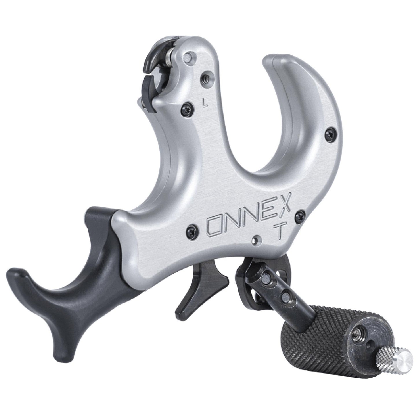 Stan OnneX Thumb Archery Release – Modular Trigger Release with Zero Travel, Adjustable Tension, 3 & 4 Finger Options, Open Hook, Trainer Lock, Echo Grey, M