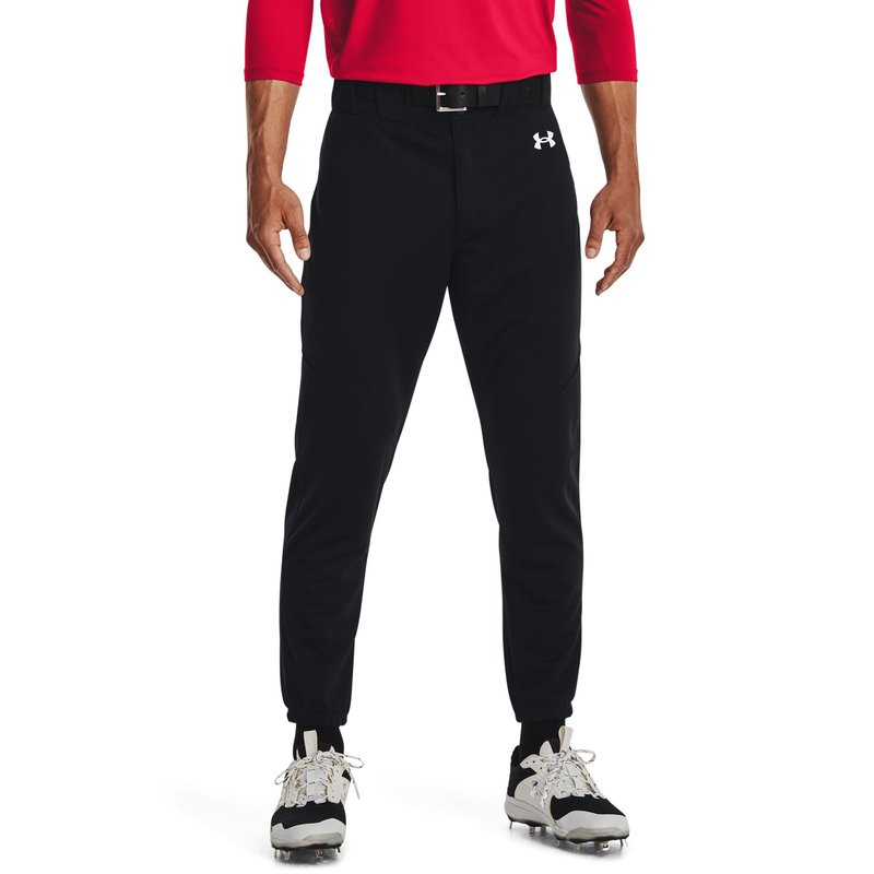 Under Armour Men's Utility Baseball Pant Closed 22, (001) Black / / White, Small