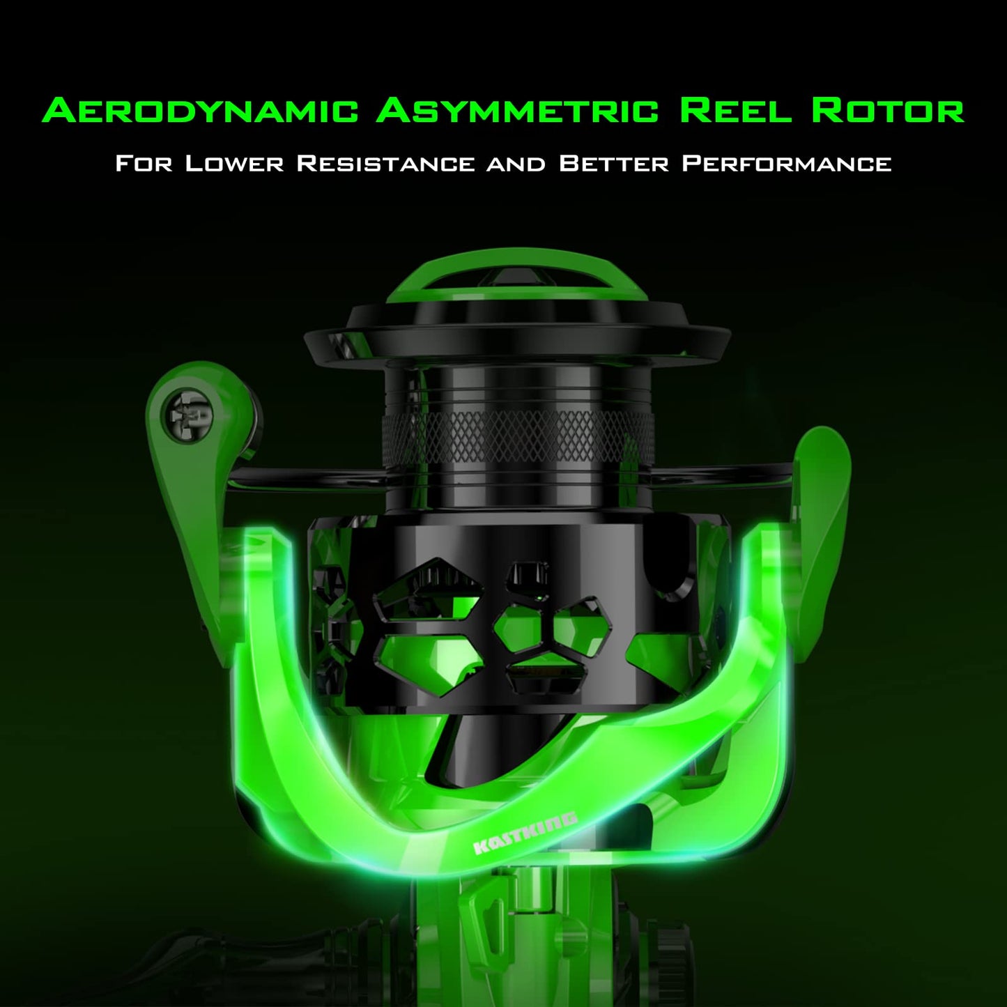 KastKing Zephyr Spinning Reel Green Size 2000,Light to 5.6oz, 7+1BB Smooth Powerful Fishing Reel, Fresh&Saltwater Fishing Reel, Oversized Stainless Steel Main Shaft