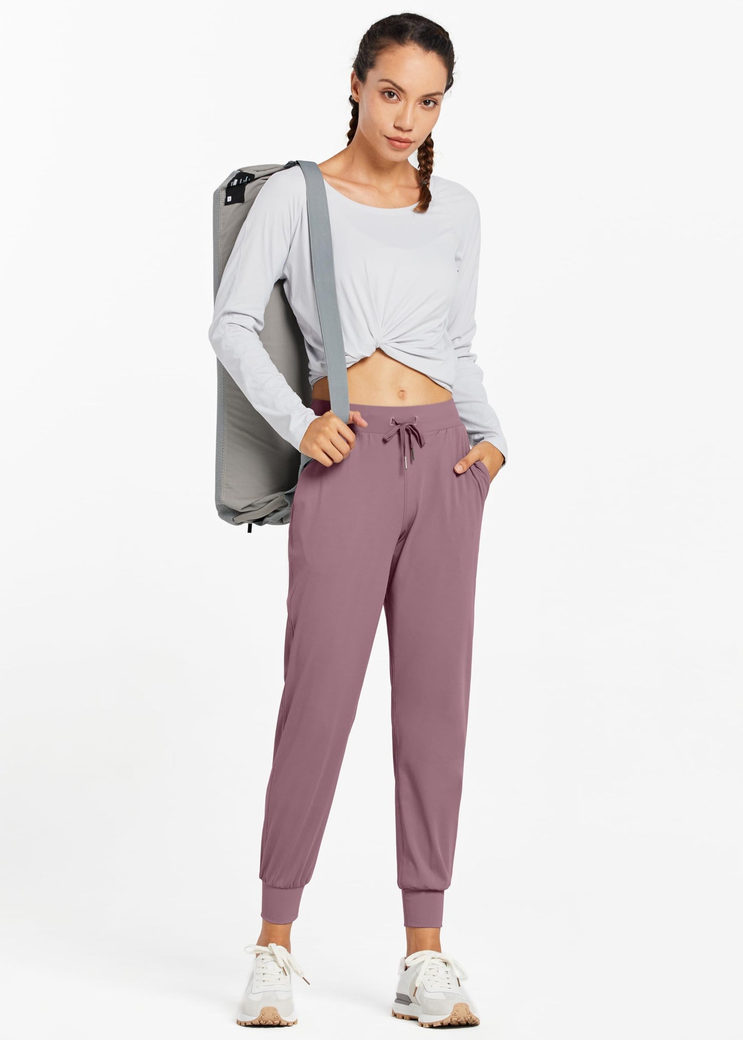 Libin Women's Joggers Pants Athletic Dance Sweatpants with Pockets Running Tapered Casual Pants for Workout,Lounge, Vintage Purple XXL