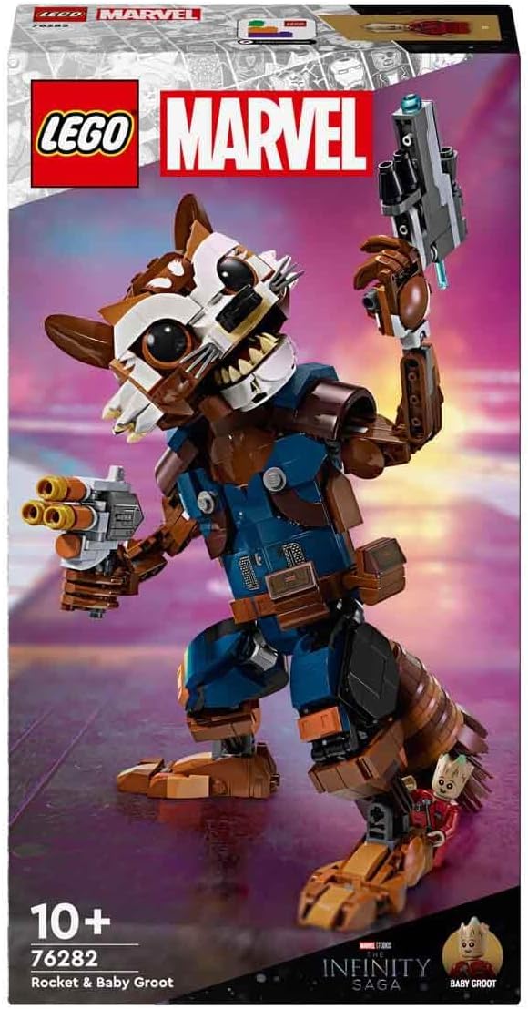 Lego Marvel Rocket &amp Baby Groot Buildable Superhero Toy for Kids from Marvel Studios' Guardians of The Galaxy Figure for Role Play Gift for Boys and Girls from 10 Years 76282