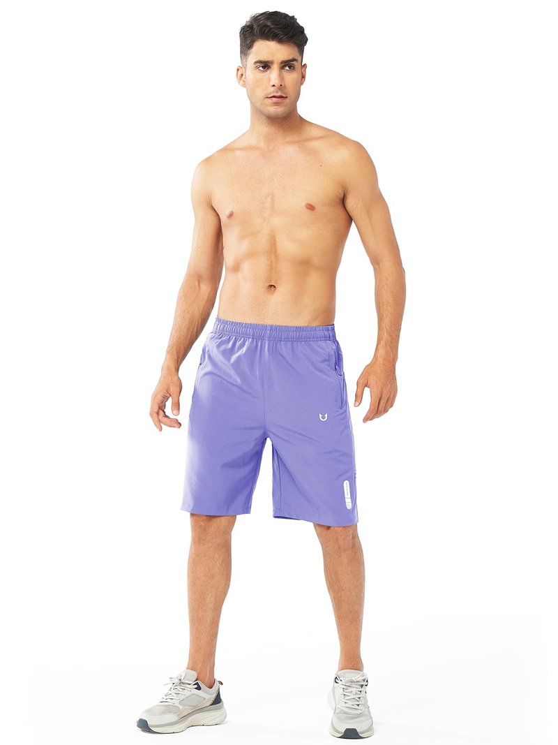 NORTHYARD Men's Athletic Running Shorts Gym Workout 7"/9"/5" Quick Dry Lightweight Sports Basketball Tennis 3 Zipper Pockets VIOLET-9inch XL