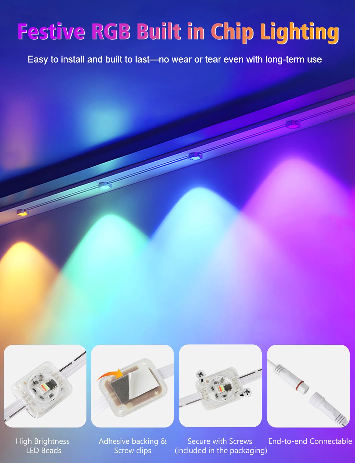 CCILAND 50Ft Permanent Outdoor Lights, 30 LED Eternity RGB&IC Smart Eaves Lights with Remote App 209 Scene Modes IP67 Waterproof for Christams, Party Decor