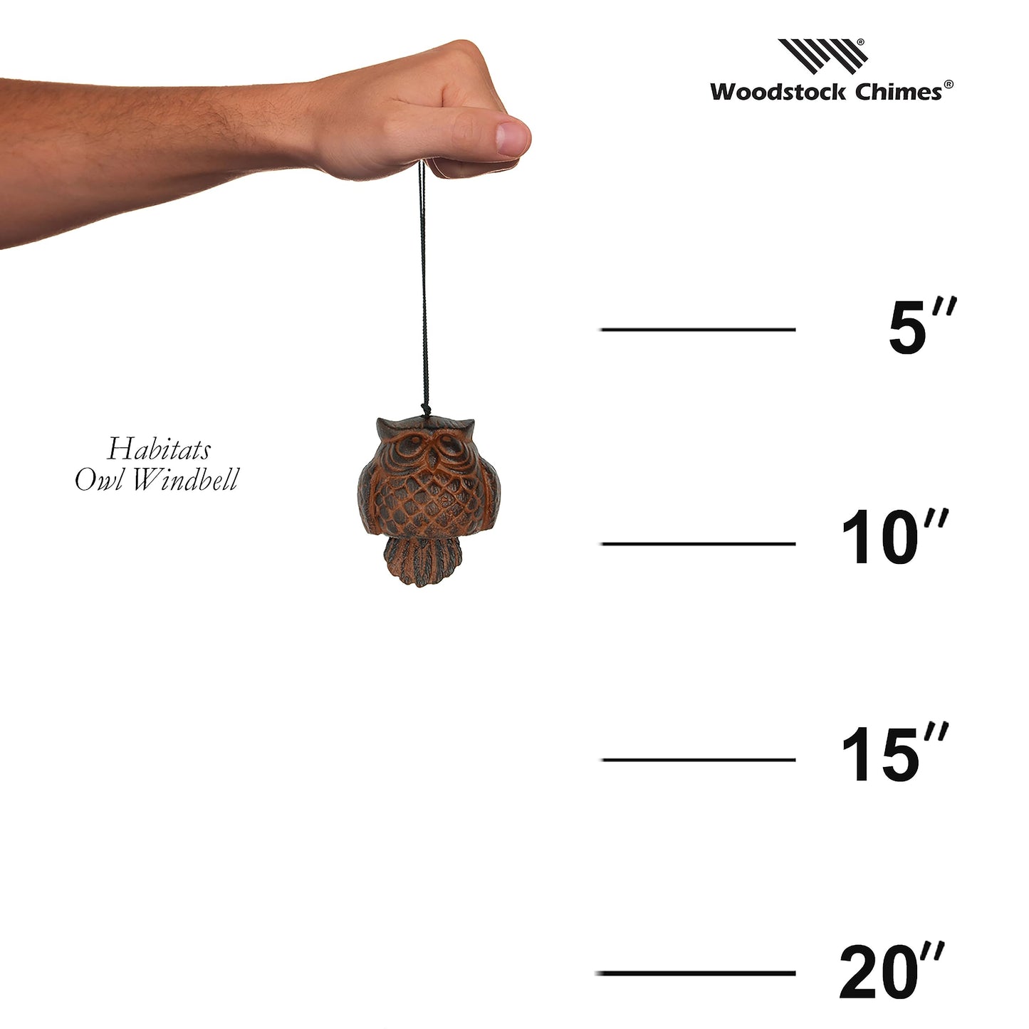 Woodstock Wind Chimes for Outside Garden Decor, Outdoor Patio Porch Decor 11" Wind Bell Style Wind Chimes Owl Wind Bell (COWL)