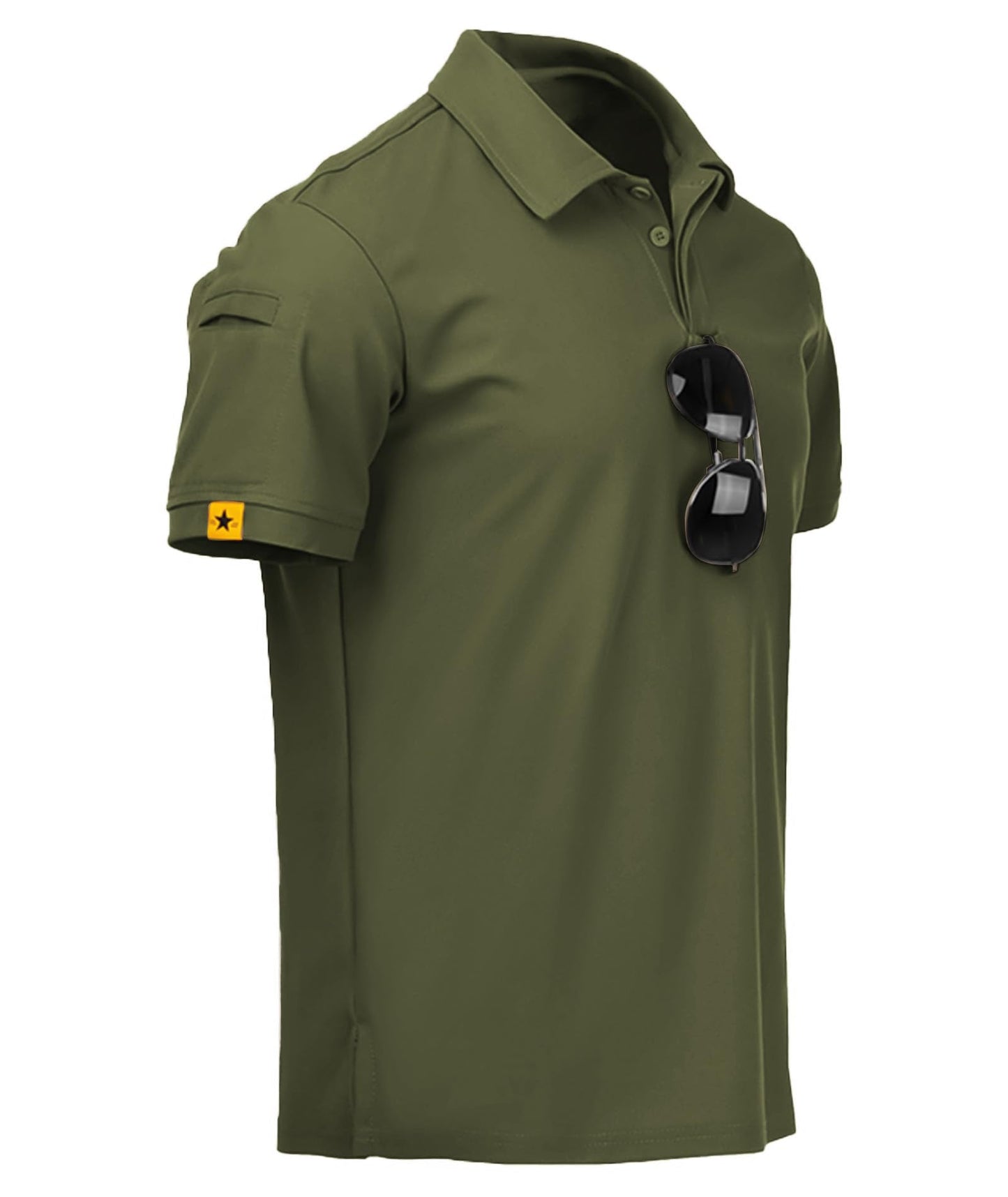 SCODI Mens Polo Shirts Performance Short Sleeve Tactical Shirts Athletic Golf Shirt for Men Daily Casual Collared T-Shirt Army Green XL