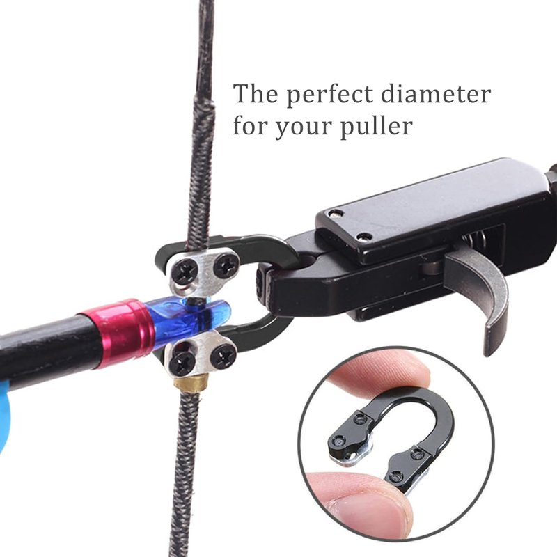 Archery Compound Bow D Loop - Metal U Nock D Ring Accessories for Shooting & Hunting Installation