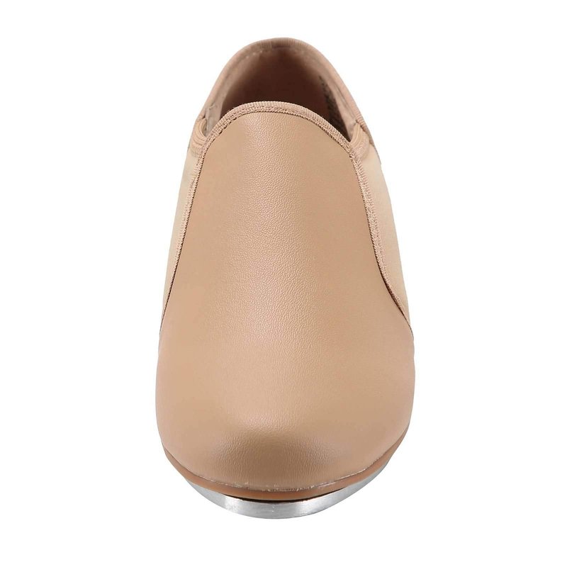 Linodes Upgraded Unisex PU Leather Slip On Tap Shoe Dance Shoes for Women and Men's Dance Shoes-Brown-5M