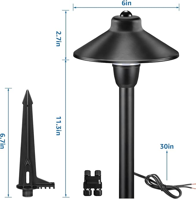 SUNVIE Low Voltage Pathway Lights LED Landscape Lighting 3000K Waterproof Landscape Path Lights 3W Landscape Lighting for Walkway Yard ETL Listed Cord, 12 Pack
