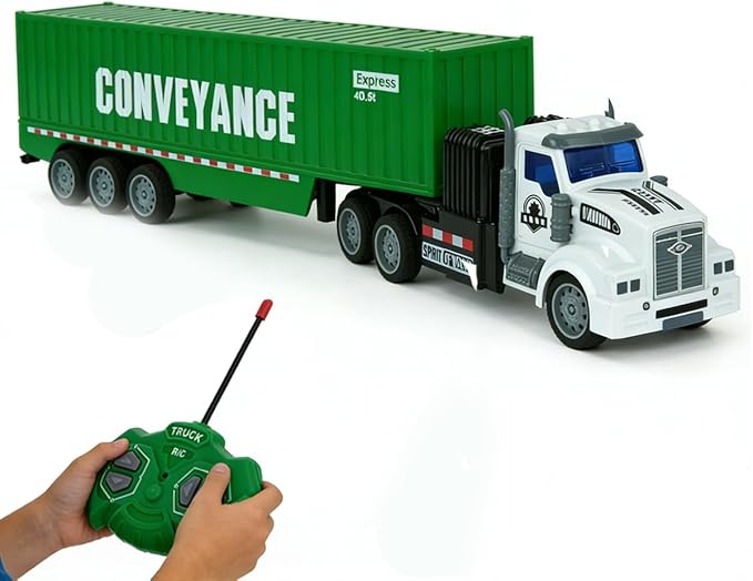 Remote Control Semi Truck with Trailer 14 1:48 Trailer Truck Toy Equipped with 2 Rechargeable Batteries Gifts Ideas for Boys Age 3-8 Year Old
