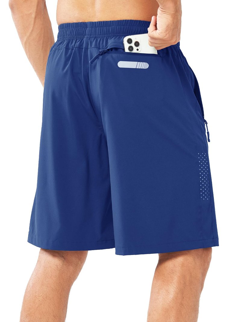 NORTHYARD Men's Athletic Running Shorts Gym Workout 7"/9"/5" Quick Dry Lightweight Sports Basketball Tennis 3 Zipper Pockets ROYALBLUE-9inch L
