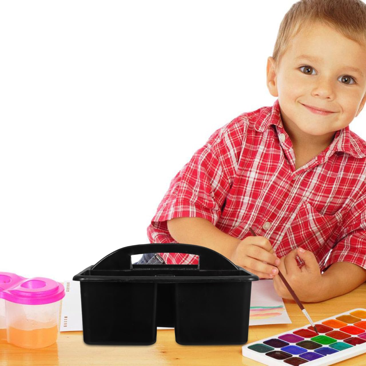 NUOBESTY 3-Compartment Plastic Caddy Organizer with Handle for Classroom Art Supplies and Kids Craft Storage